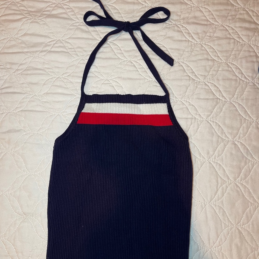 Fashion Nova red white and Blue Halter Top
